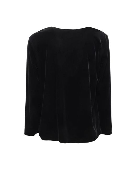 Armani Overhemden ,Zwart ,Fluweel Shirt Made in het Black