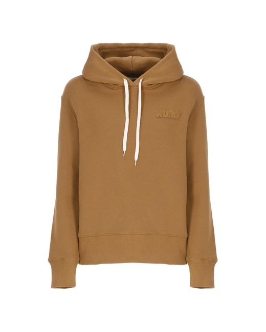 Autry Brown Braune Baumwollhoodie Mit Kordelzug