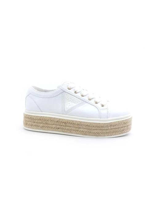 Guess White Platform Sneakers