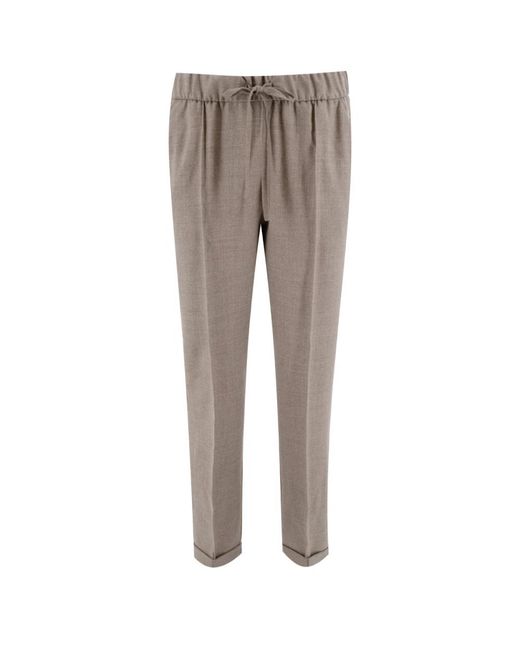 Straight Trousers Le Tricot Perugia en coloris Gray
