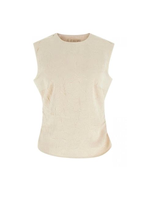 Guess Tops ,Wit ,Sleeveless Tops in het Natural