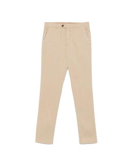 Slim-Fit Trousers di Canali in Natural da Uomo