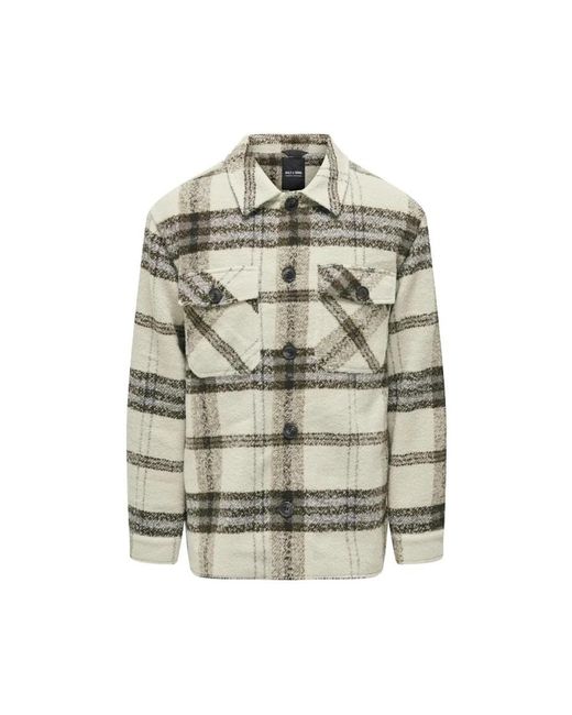 Only & Sons Natural Casual Shirts for men