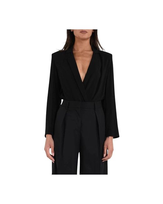 SIMONA CORSELLINI Black Bluse Mit V-Ausschnitt Aus Viskose
