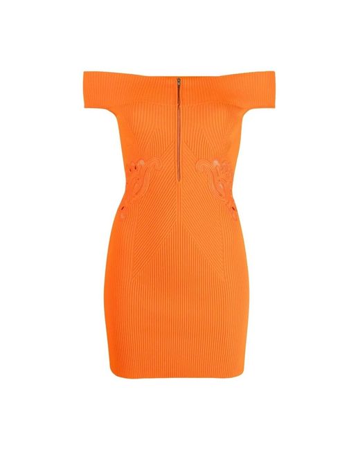 Self-Portrait Orange Short Dresses