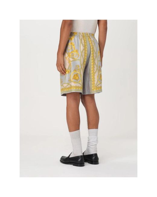 Versace Barock-Print Seidenshorts in Yellow für Herren