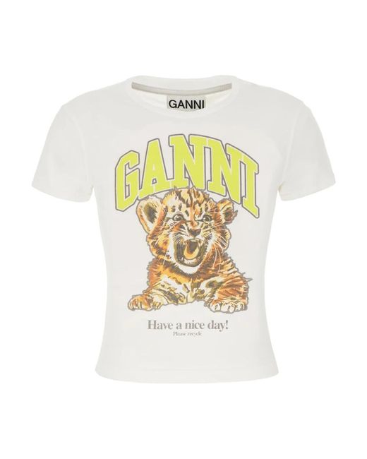 Ganni White T-Shirts