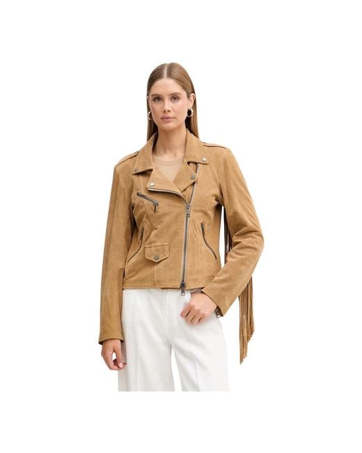 ViCOLO Fringe Biker Jacket in het Metallic