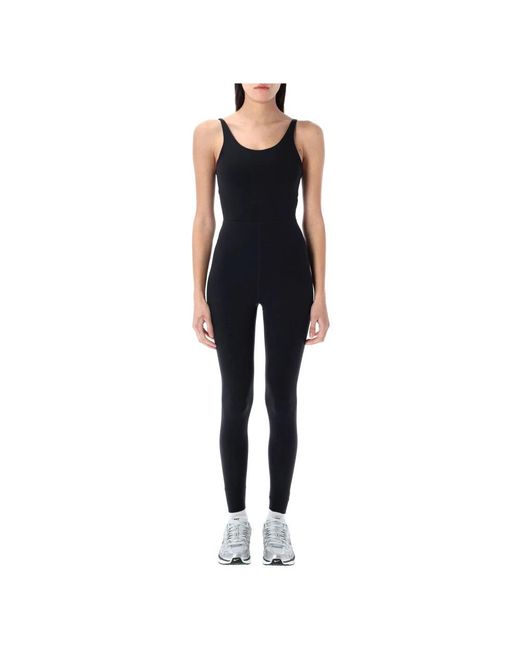 Nike Fitness ,Zwart ,Nylon Stijlvolle Jumpsuit Voor Vrouwen in het Black