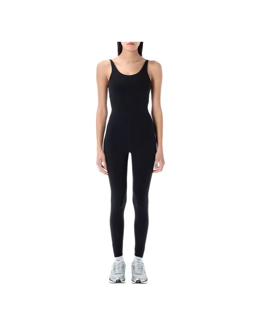 Nike Fitness ,Zwart ,Nylon Stijlvolle Jumpsuit Voor Vrouwen in het Black