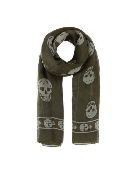 McQueen Green Silk Scarves