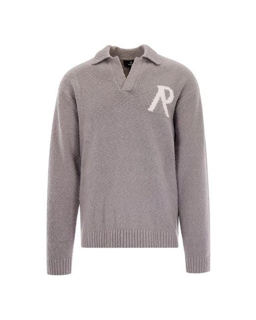 Represent Gray V-Neck Knitwear for men