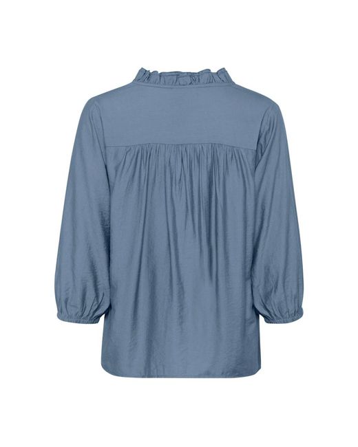Cream Blue Blouses