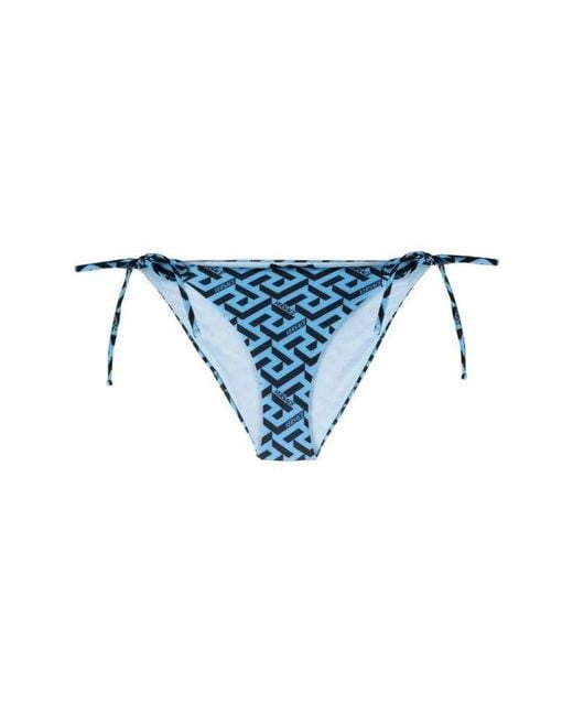 Versace Blauwe Logo Print Bikini Broekjes in het Blue