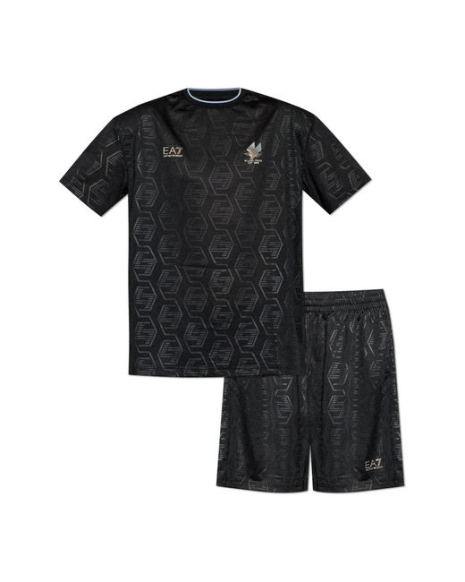 EA7 Fitness ,Zwart ,Voetbalshirt T-Shirt En Shorts Set in het Black voor heren