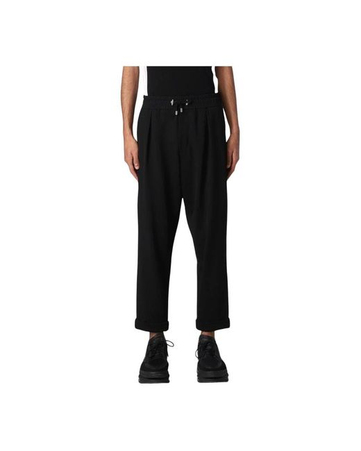 Balmain Schwarze Plissierte Freizeithose in Black für Herren