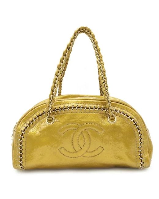 Borsa chanel in pelle dorata usata di Chanel Vintage in Giallo | Lyst