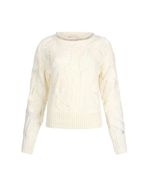 Liu Jo White Round-Neck Knitwear
