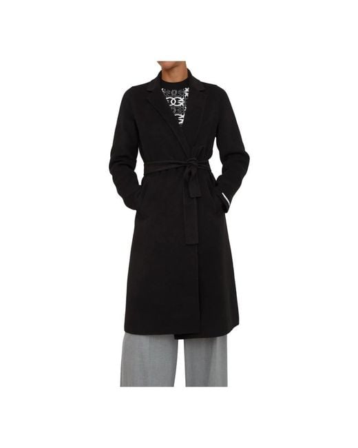 Marella Black Belted Coats