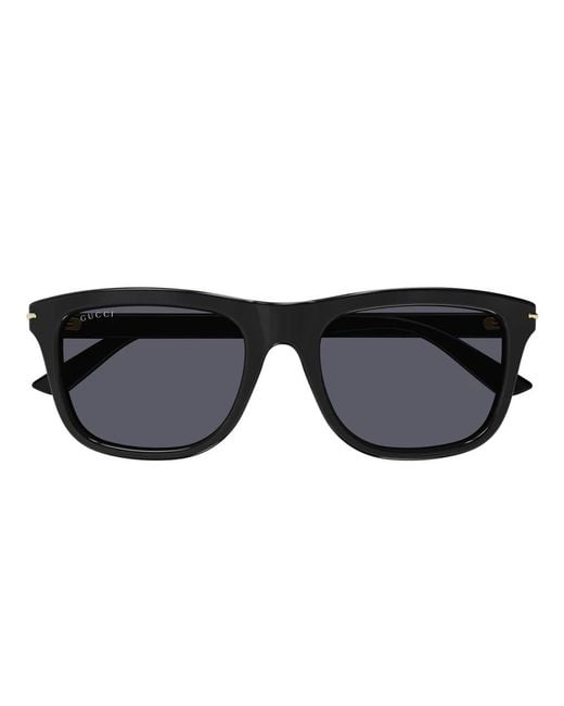 Gucci Black GG1444S Linea Lettering Sunglasses for men