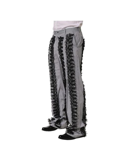 Dolce & Gabbana Black Wide Trousers for men