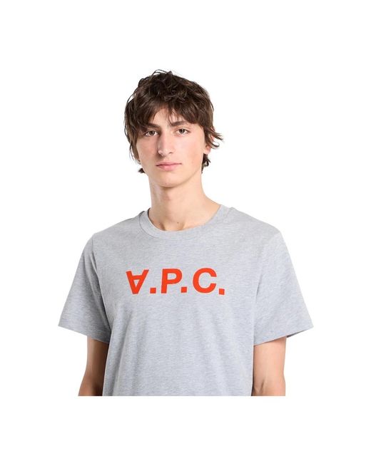 A.P.C. Tops ,Grijs ,Katoen Standaard Grand Vpc Katoenen T-Shirt in het White voor heren