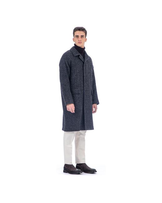 Tagliatore Blue Single-Breasted Coats for men