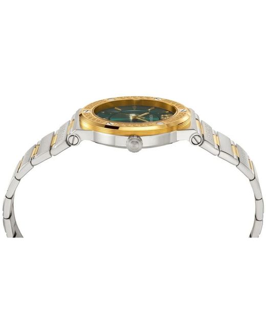Versace Metallic Greca logo bicolor edelstahl uhr