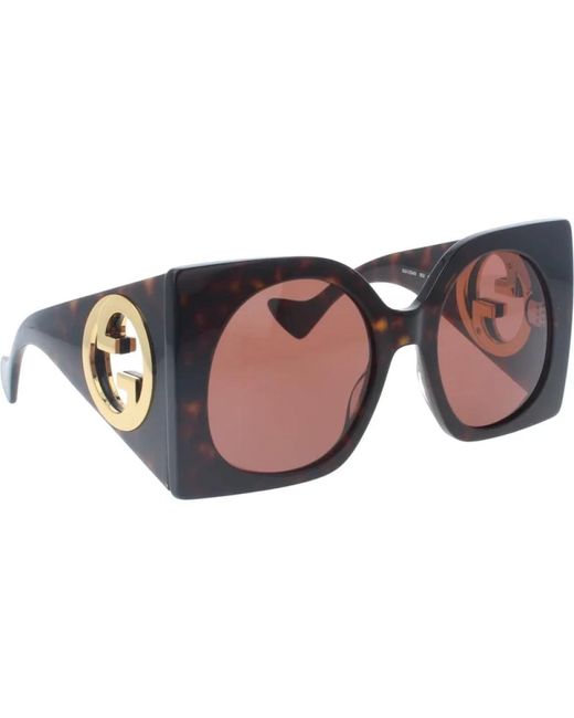 Gucci Brown Ikonoische sonnenbrille mit einheitlichen gläsern