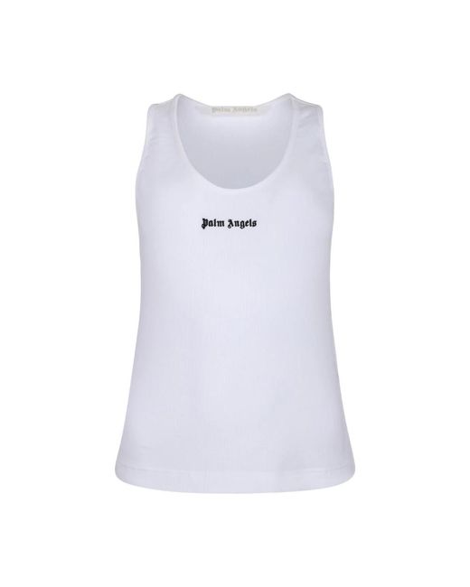 Palm Angels White Sleeveless Tops
