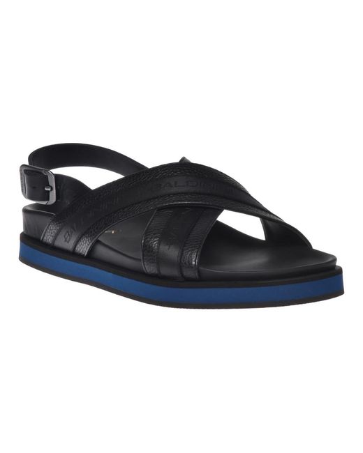 Baldinini Blue Flat Sandals for men