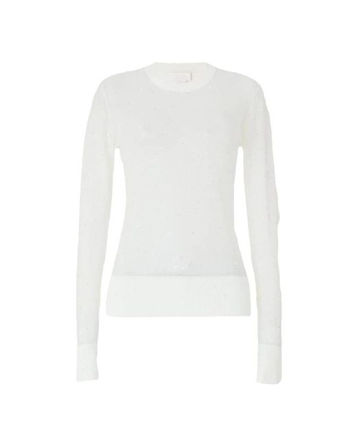 Round-Neck Knitwear Genny de color White