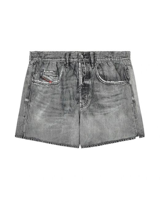 DIESEL Gray Denim Shorts for men