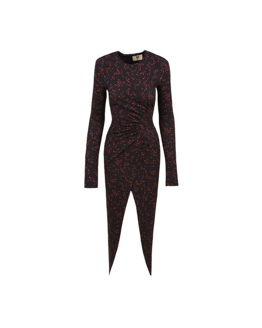 Aniye By Kleedjes ,Veelkleurig ,Polyester Midi Jurk Met Zijsplit in het Black
