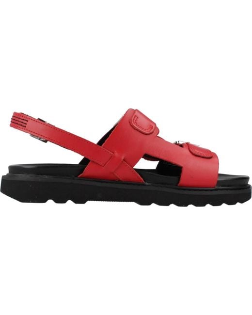 Kickers Red Flache sandalen mit schnalle,schnalle flache sandalen