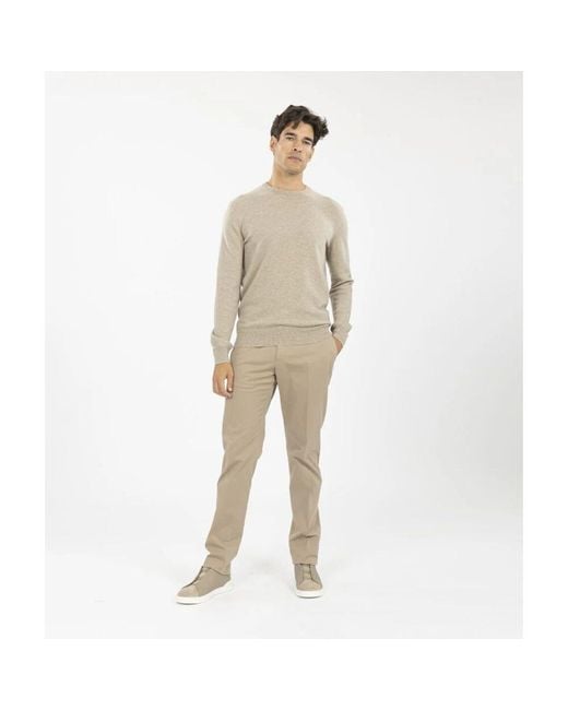 Zegna Oasi cashmere pullover mit rundhalsausschnitt in Natural für Herren