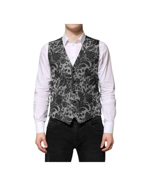 Dolce & Gabbana Black Waistcoats for men