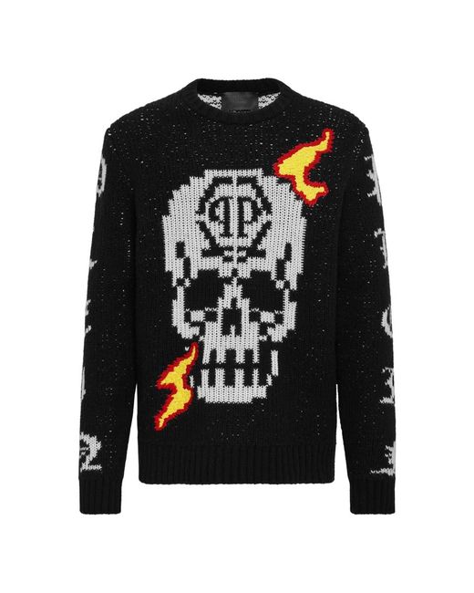 Philipp Plein Pullover Round Neck Ls in het Black voor heren