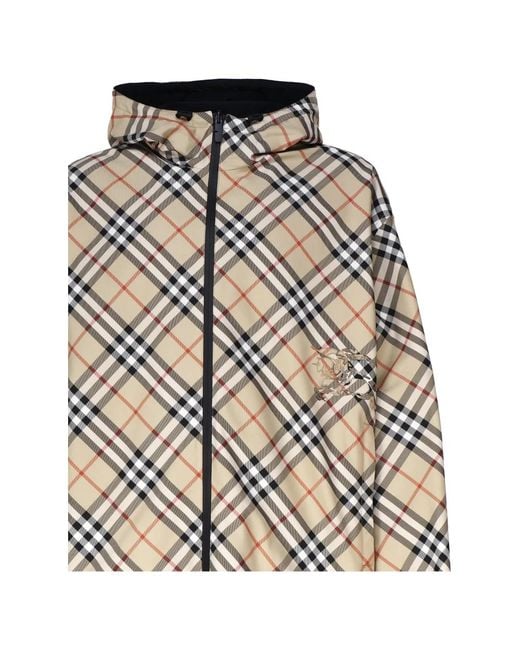 Burberry Vintage check casual jacke mit kapuze in Natural für Herren