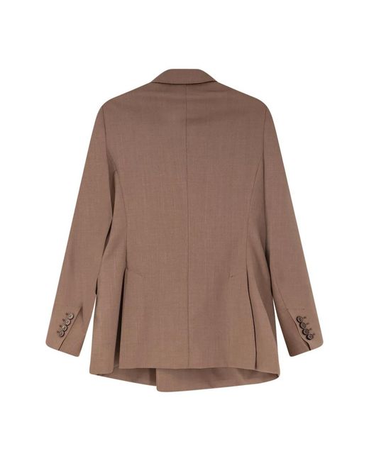 Max Mara Jassen ,Wol Double-Breasted Blazer in het Brown