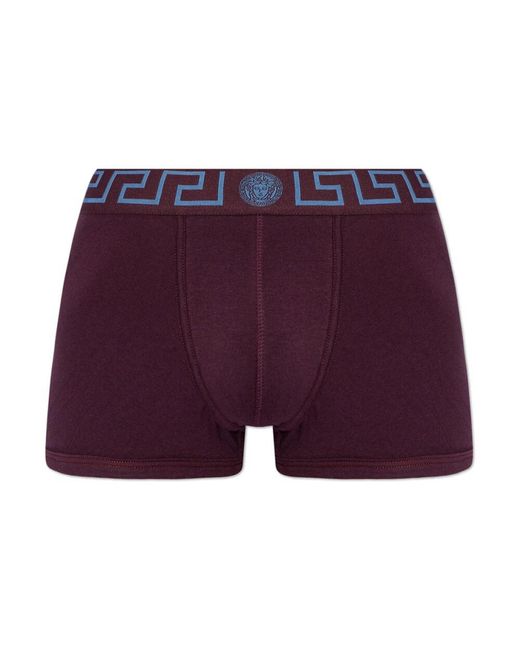 Versace Boxershorts Mit Greca-Bund in Purple für Herren