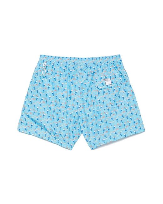 Fedeli Hellblaue strandbekleidung shorts mit kordelzug in Blue für Herren