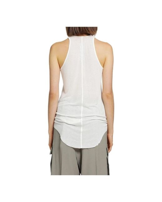 Rick Owens White Sleeveless Tops