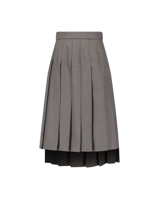 Thom Browne Gray Midi Skirts
