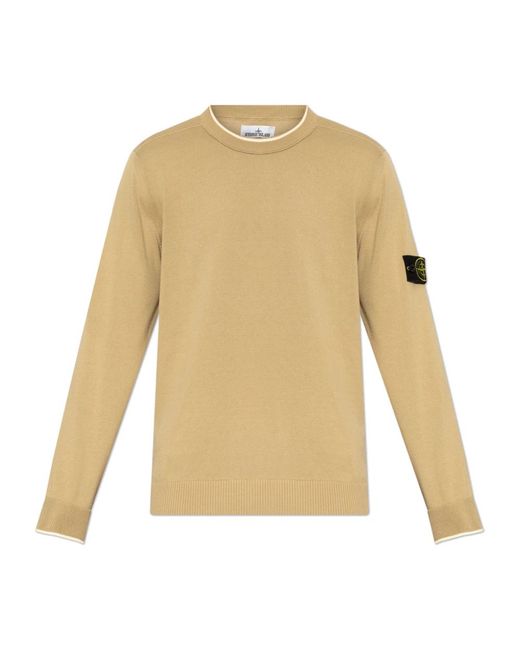 Round-Neck Knitwear di Stone Island in Natural da Uomo