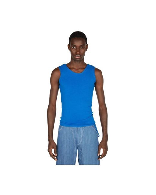 Mainline:RUS/Fr.CA/DE Blue Sleeveless Tops for men