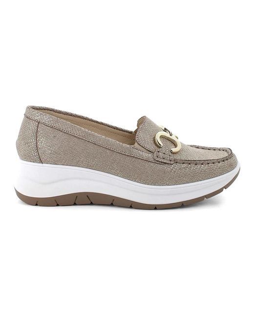 Igi&co Schoenen ,Leer Zachte Leren Mocassins in het Gray