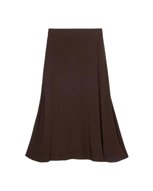 Oltre A-Lijn Rok Van Viscose in het Brown