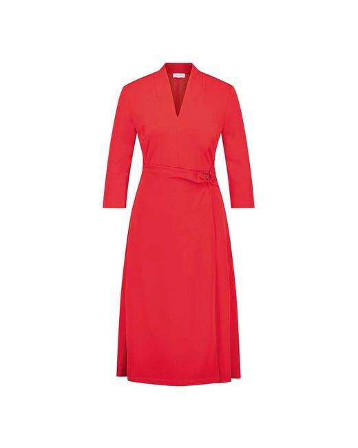 Gerry Weber Kleedjes ,Rood ,Wikkelstijl Jurk Met Elegante Details in het Red