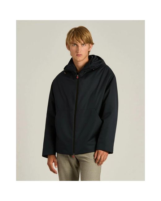 Kiton Jassen ,Blauw ,Hooded Technical Fabric Jacket in het Blue voor heren